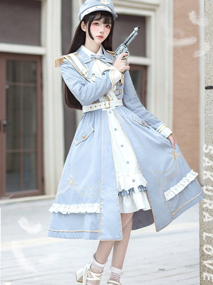 Fantasy Blue Army Frill Dress SPR0016