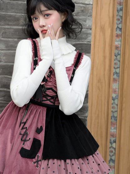 Pink x Black Asymmetry Lolita Dress SPR0018