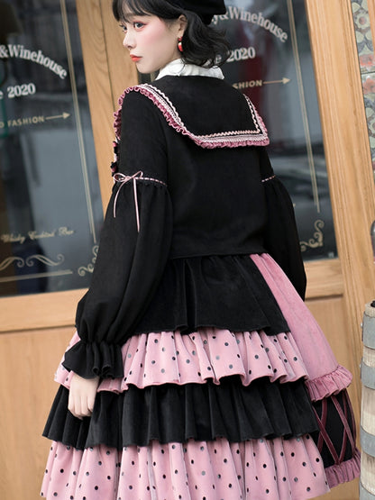 Pink x Black Asymmetry Lolita Dress SPR0018