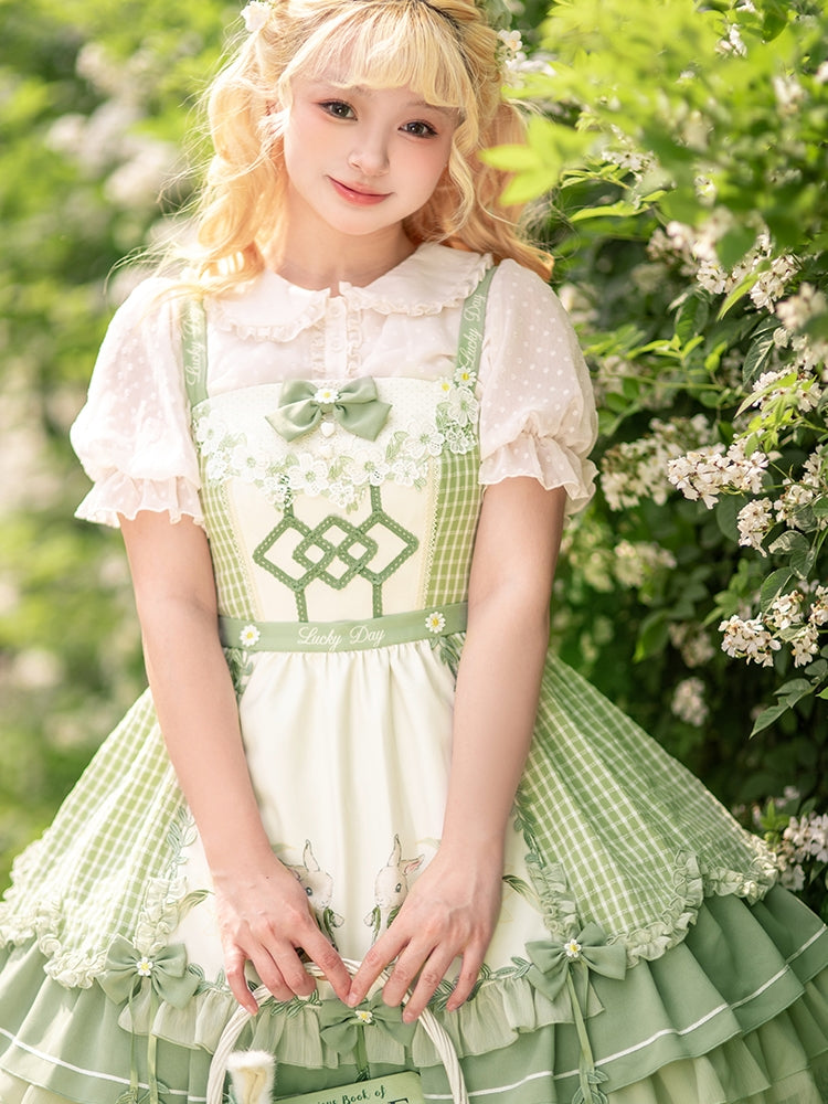 Green Check Country-Style Dress SPR0027