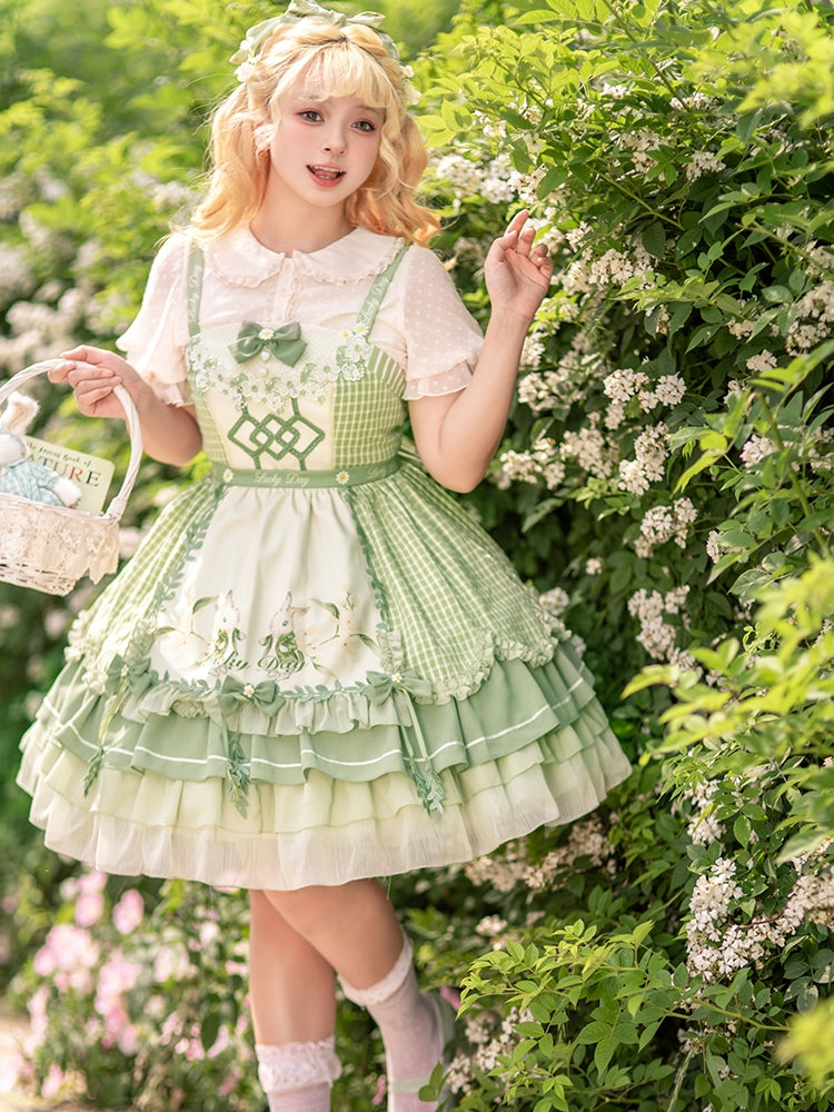 Green Check Country-Style Dress SPR0027