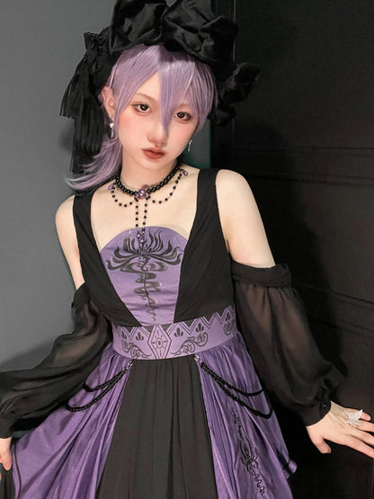 Purple x Black Witch-Style Dark Dress SPR0036