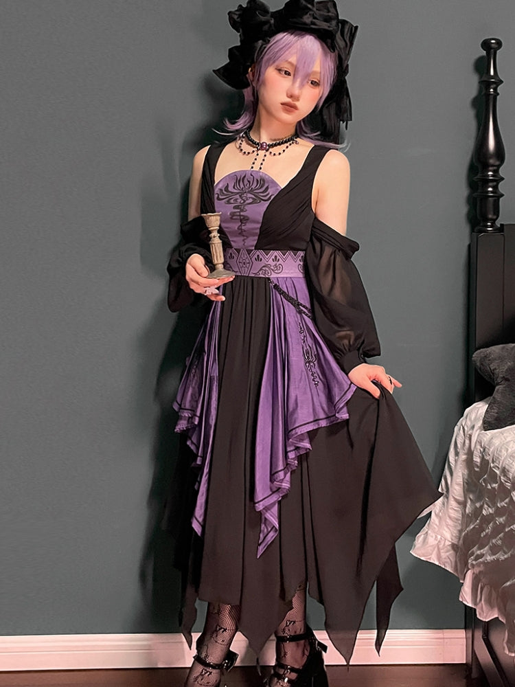 Purple x Black Witch-Style Dark Dress SPR0036