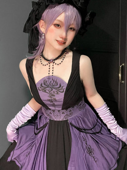 Purple x Black Witch-Style Dark Dress SPR0036