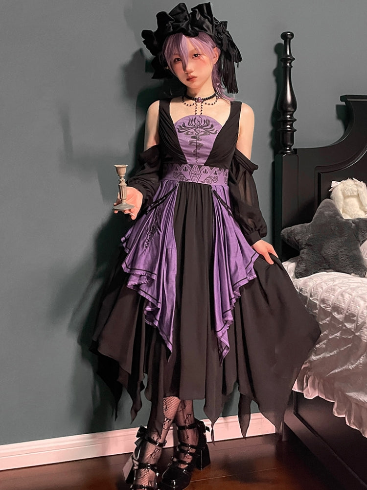 Purple x Black Witch-Style Dark Dress SPR0036