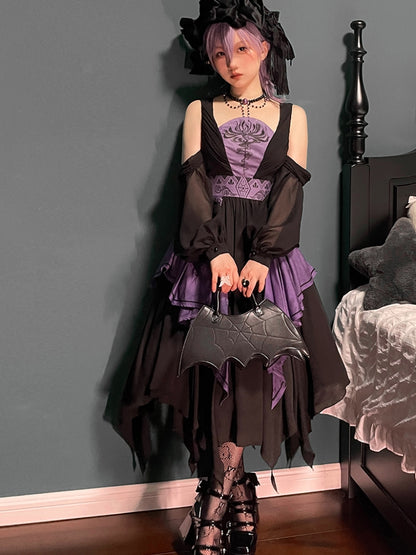 Purple x Black Witch-Style Dark Dress SPR0036