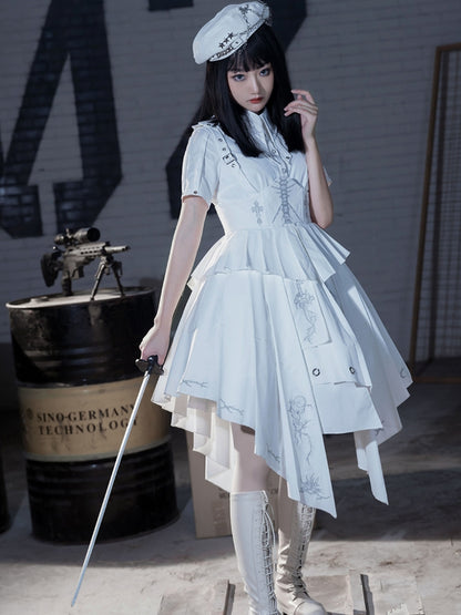 Pleated White Lolita Dress SPR0037