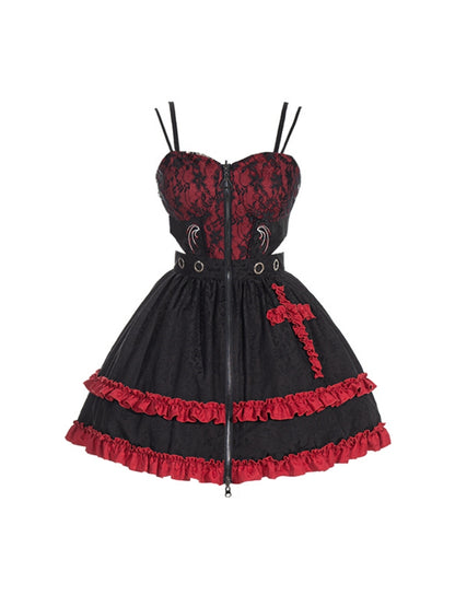 Black and Red Padded Mini Dress WIT0079