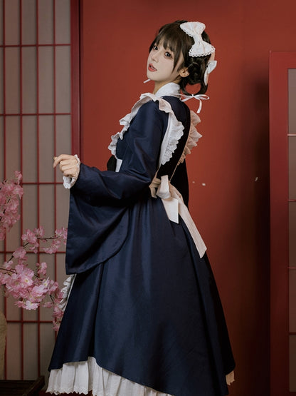 Japanese-Style Long Pink Maid Dress WIT0099