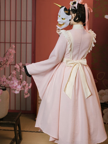 Japanese-Style Long Pink Maid Dress WIT0099