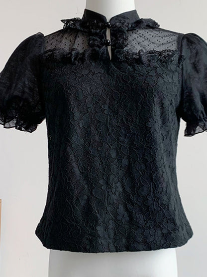 Chinese-Style Lace Blouse WIT0100