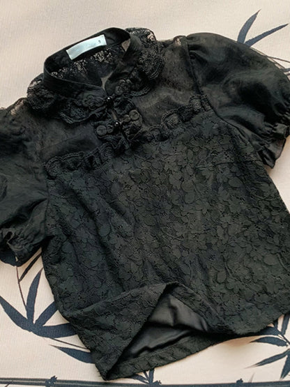 Chinese-Style Lace Blouse WIT0100