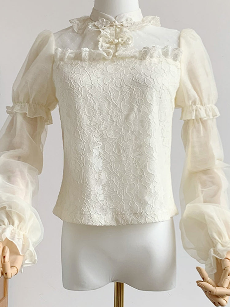 Chinese-Style Lace Blouse WIT0100