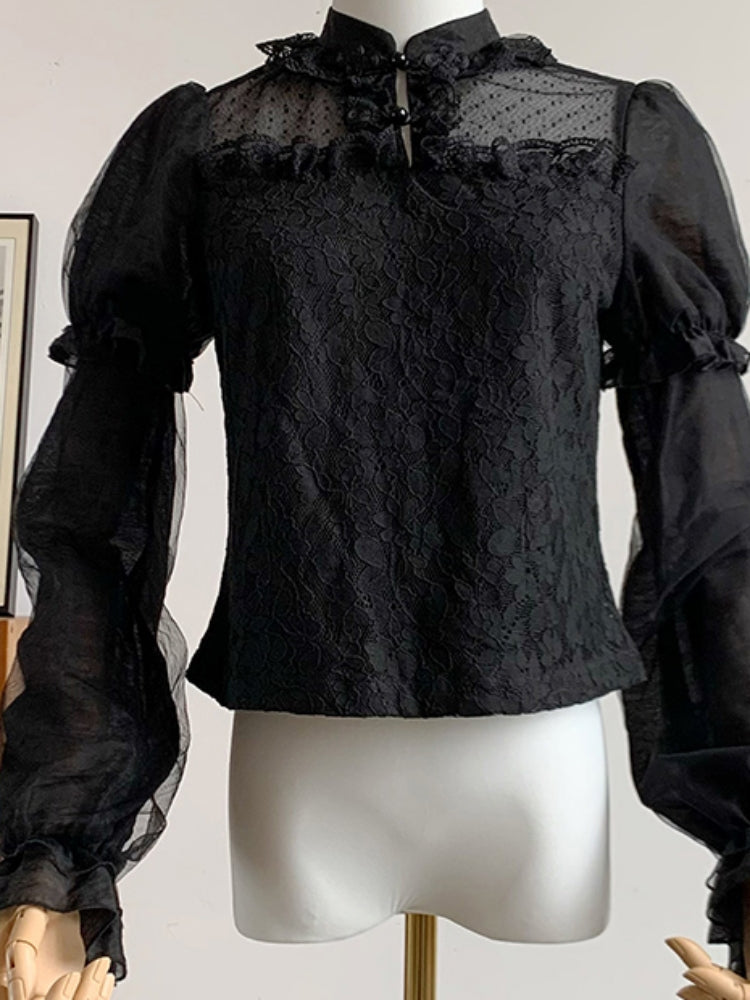 Chinese-Style Lace Blouse WIT0100