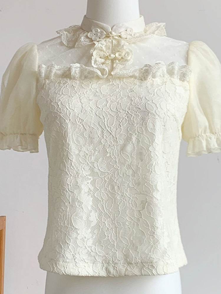 Chinese-Style Lace Blouse WIT0100