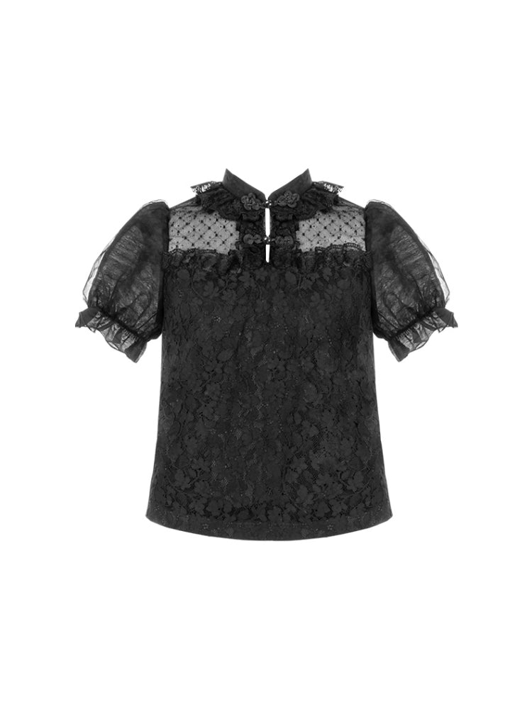 Chinese-Style Lace Blouse WIT0100