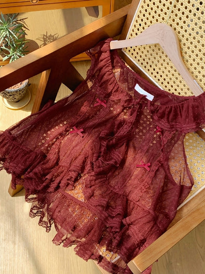 Frill Lace Vest WIT0109