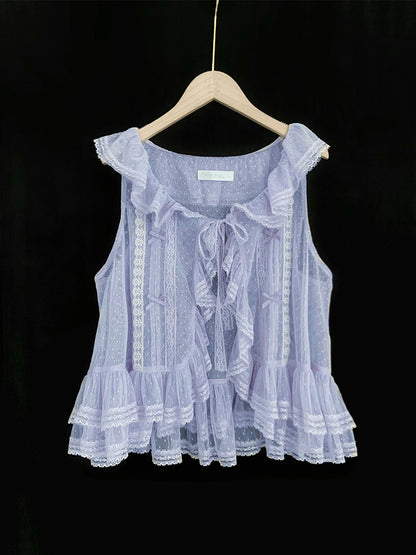 Frill Lace Vest WIT0109