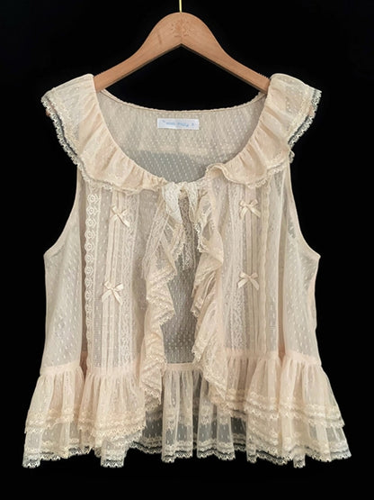 Frill Lace Vest WIT0109