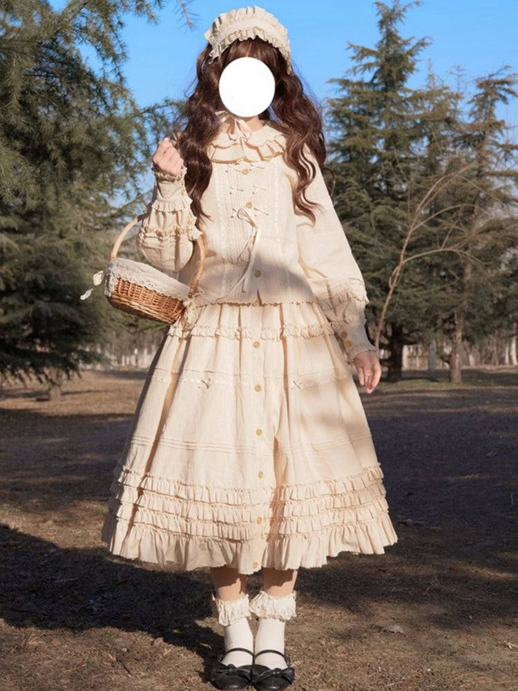 French Beige Frill Lolita Dress WIT0112