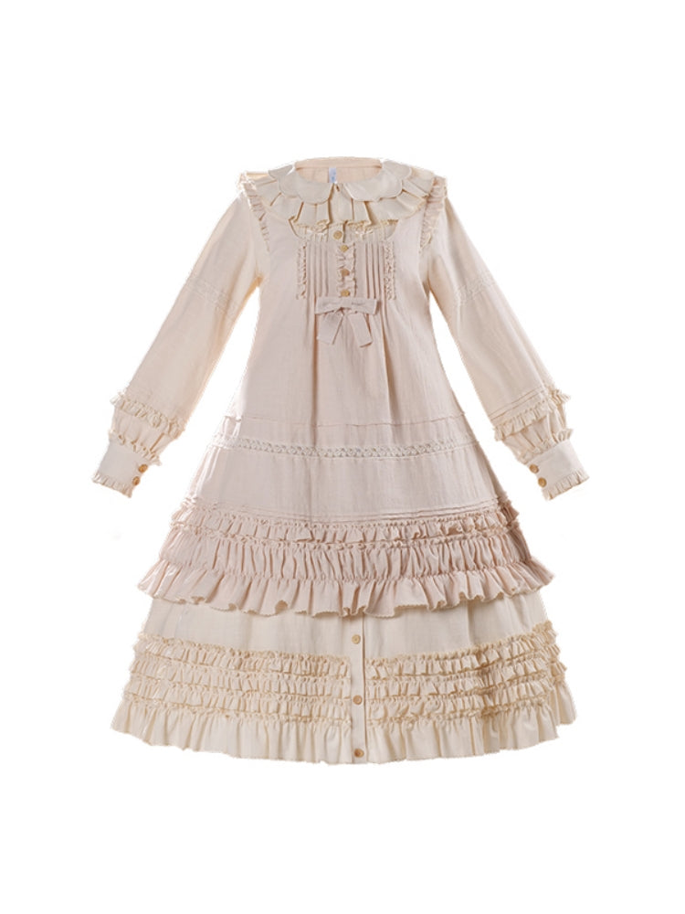 French Beige Frill Lolita Dress WIT0112