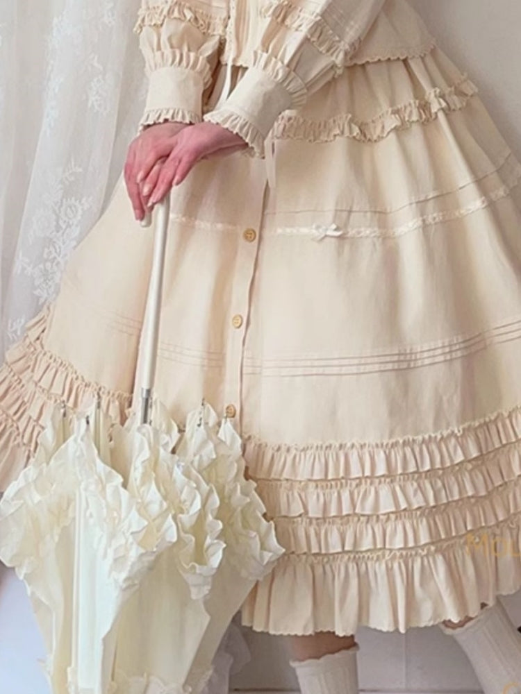 French Beige Frill Lolita Dress WIT0112