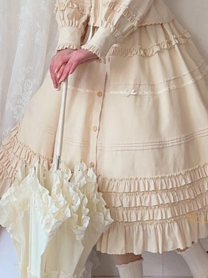 French Beige Frill Lolita Dress WIT0112