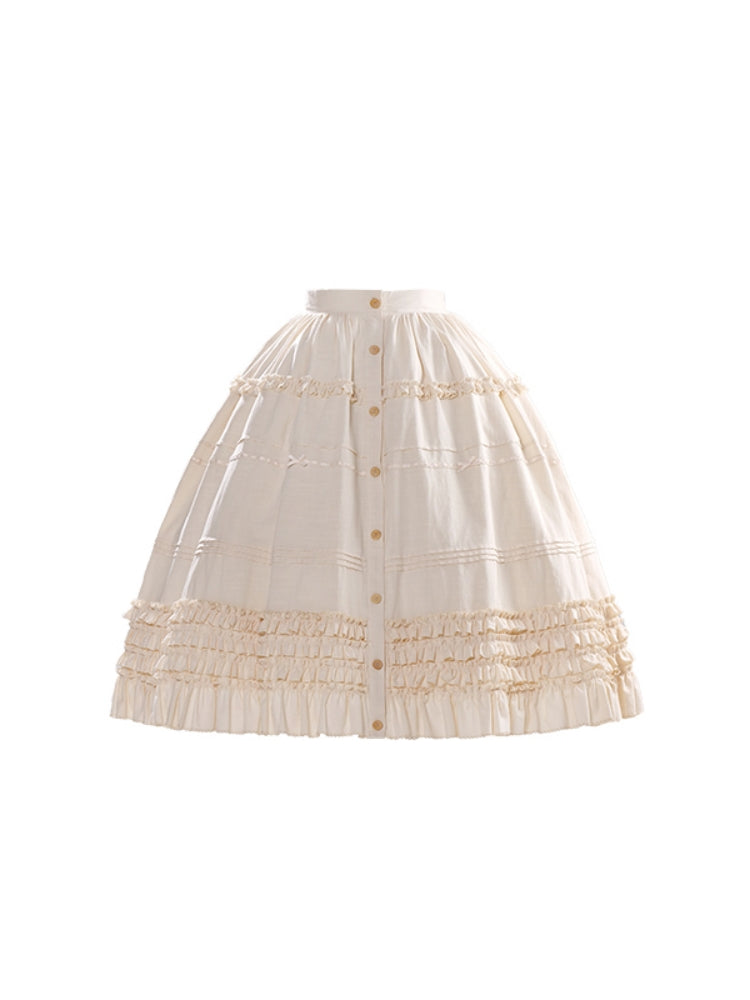 French Beige Frill Lolita Dress WIT0112