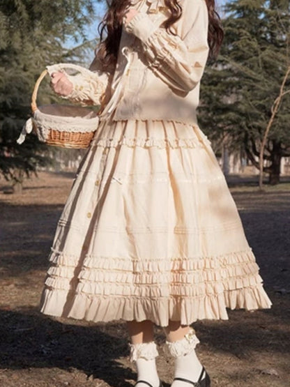 French Beige Frill Lolita Dress WIT0112