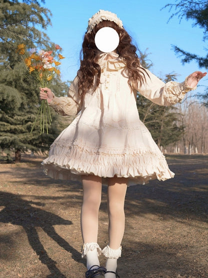 French Beige Frill Lolita Dress WIT0112