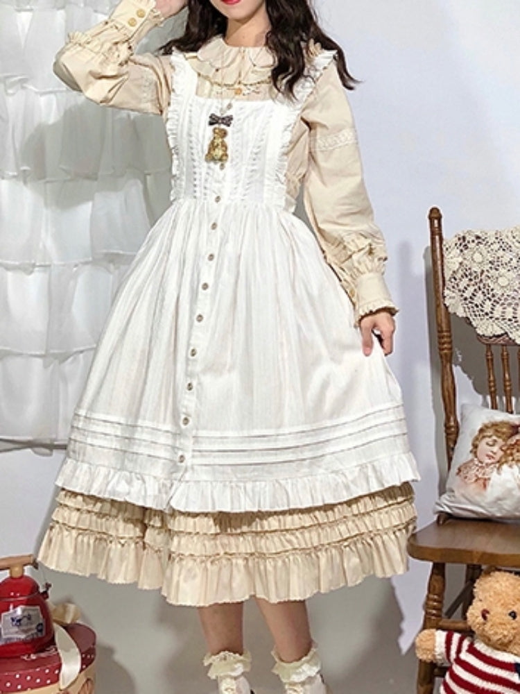 French Beige Frill Lolita Dress WIT0112