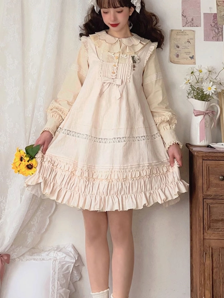 French Beige Frill Lolita Dress WIT0112