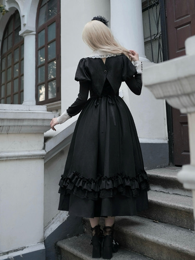 Gothic Black Long Dress WIT0126