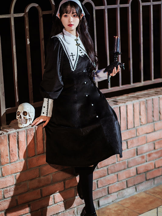 Gothic Nun-Style Dress WIT0133