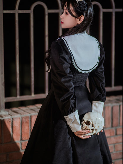 Gothic Nun-Style Dress WIT0133