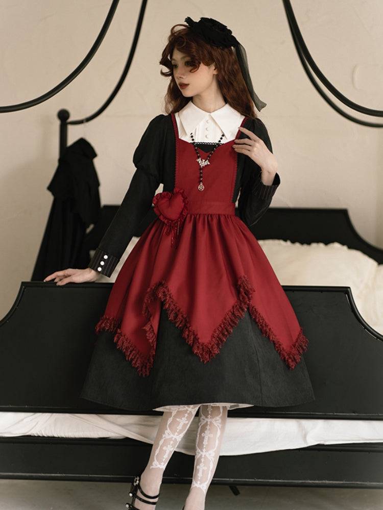 Gothic Nun-Style Volume Long Sleeve Dress WIT0139