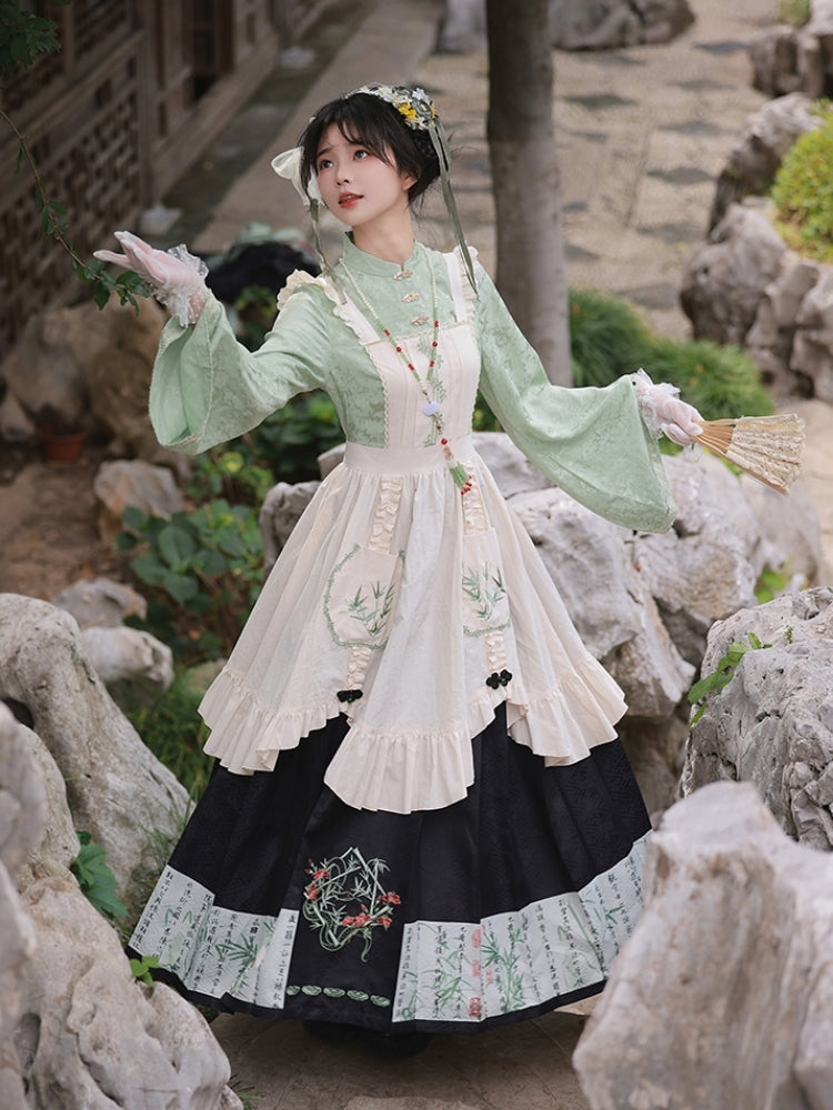 Faux Three-Piece Embroidered Chinese-Style Dress WIT0141