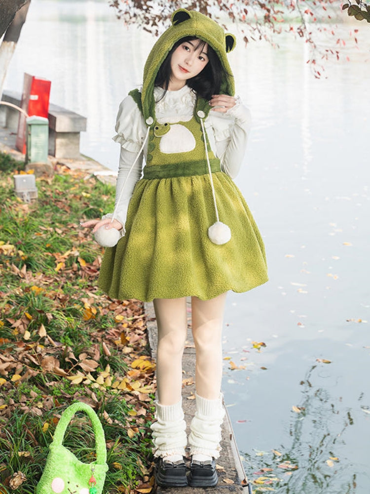 Frog Design Fleece Mini Dress WIT0155