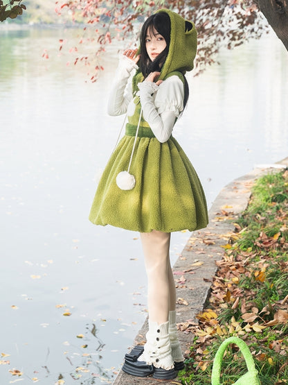 Frog Design Fleece Mini Dress WIT0155