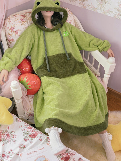 Big Pocket Fleece Frog Loungewear WIT0160