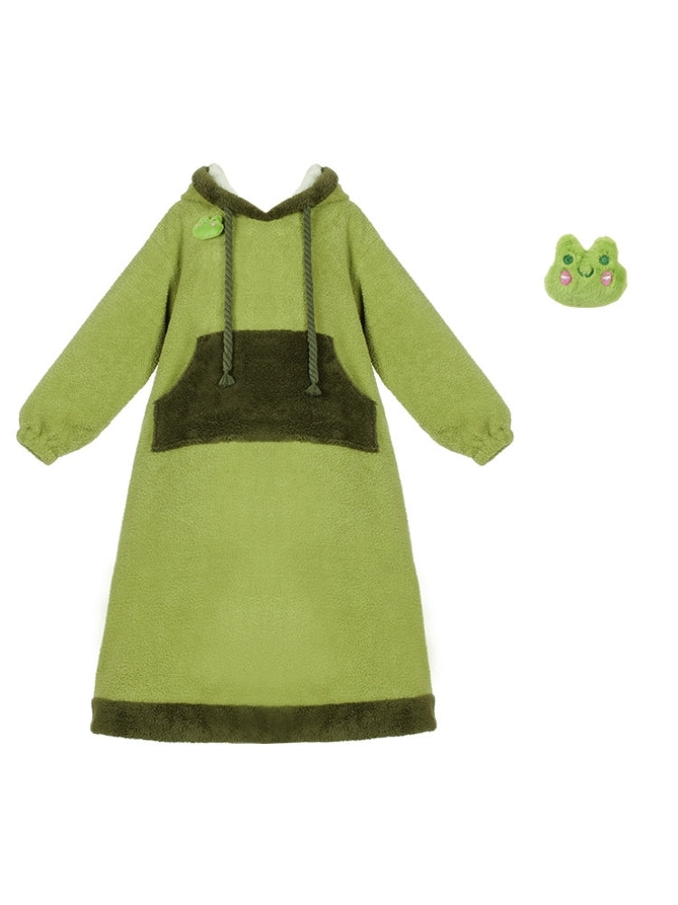 Big Pocket Fleece Frog Loungewear WIT0160