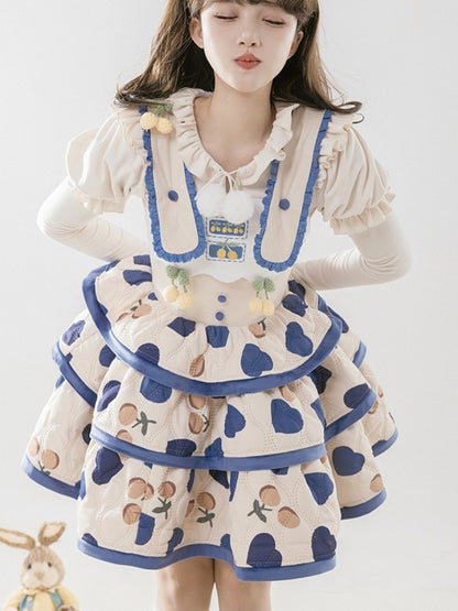 Cherry Print Tiered Mini Lolita Dress WIT0162