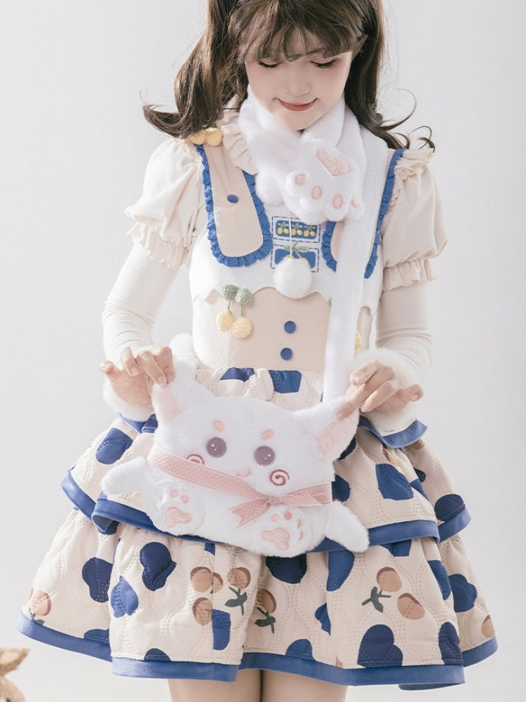 Cherry Print Tiered Mini Lolita Dress WIT0162