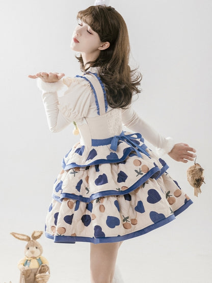 Cherry Print Tiered Mini Lolita Dress WIT0162