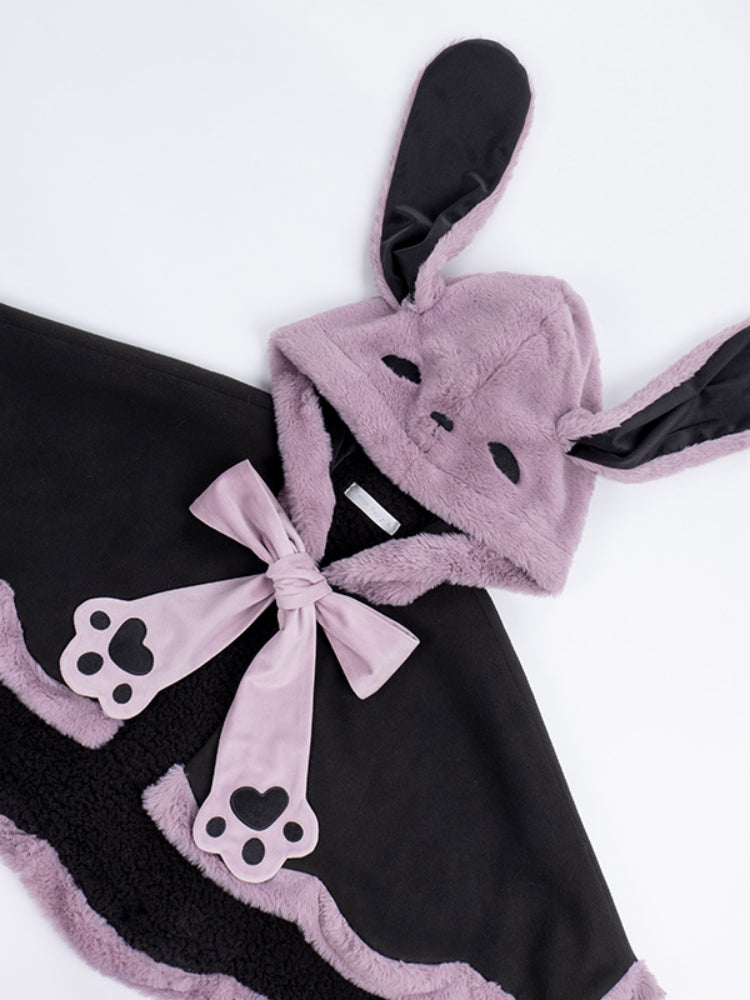 Black and Purple Big Ribbon Bunny Ear Dress WIT0174