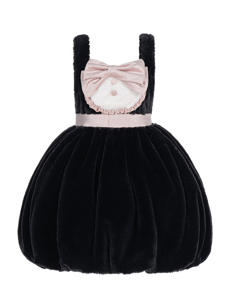 Big Ribbon Fleece Balloon Dress WIT0175