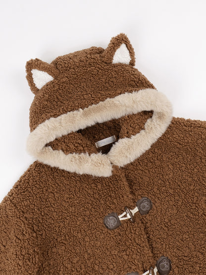 Raccoon Design Fleece Jacket with Tail WIT0189