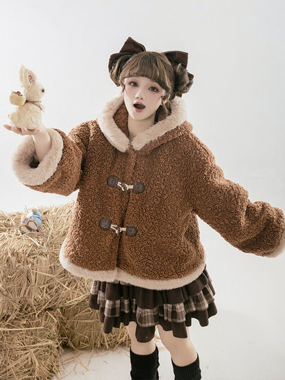 Raccoon Design Fleece Jacket with Tail WIT0189