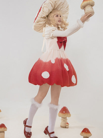 Mushroom-Style Balloon Dress with Large Ribbon WIT0197