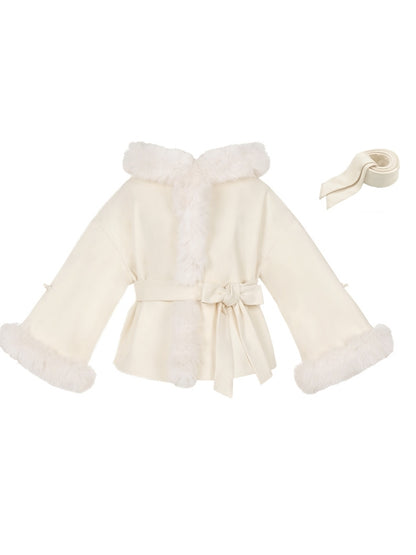 Fluffy Fur Velvet Hooded Short Coat WIT0200